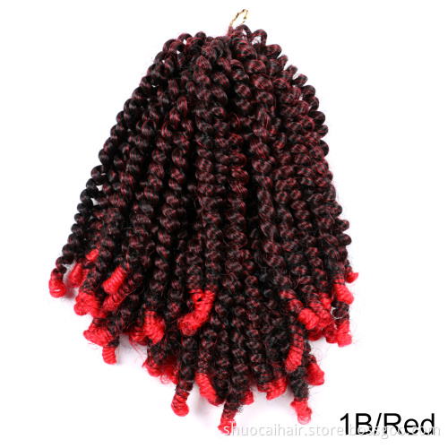 ombre free sample spring twist hair synthetic braiding crochet hair extensions spring twist braiding curl hair 8inch 12inch